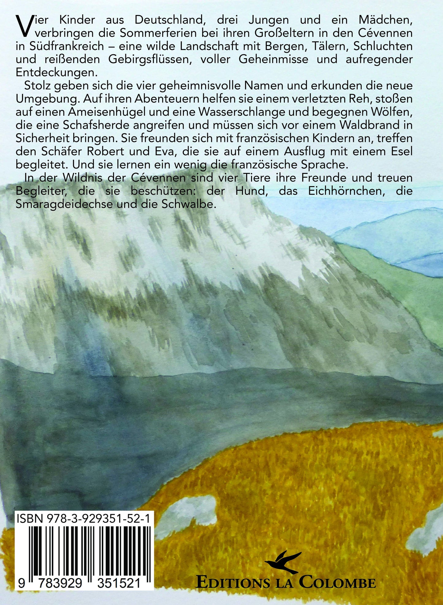 Rückseite des Buches "Abenteuer in den Cévennen" von Klaus Schützinger