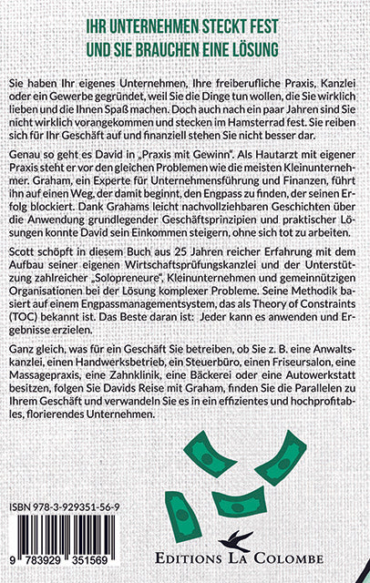 Rückseite des Buches "Praxis mit Gewinn" von GRaham Scott