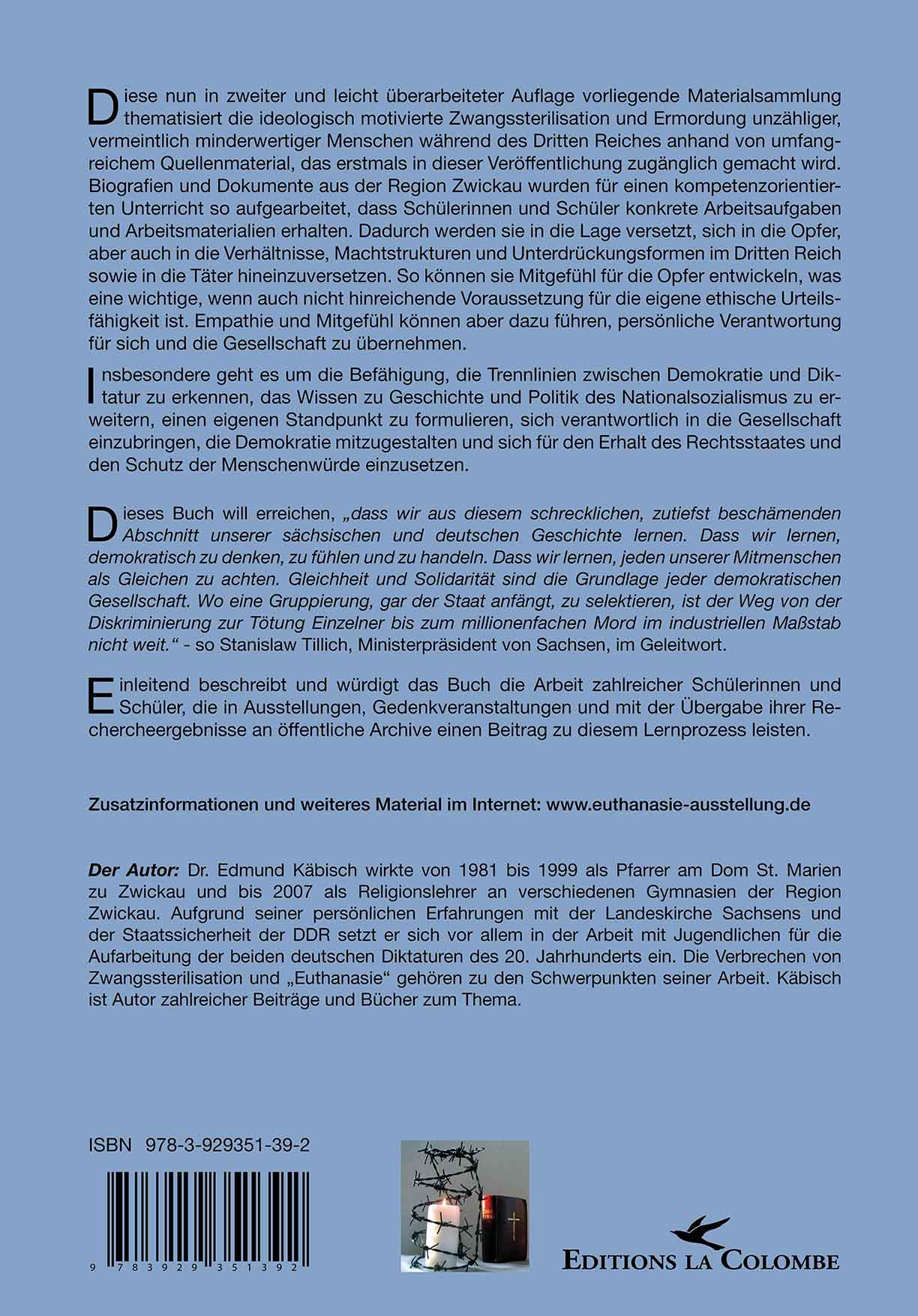 Rückseite des Buches "Tu deinen Mund auf für die Schwachen" von Edmund Käbisch