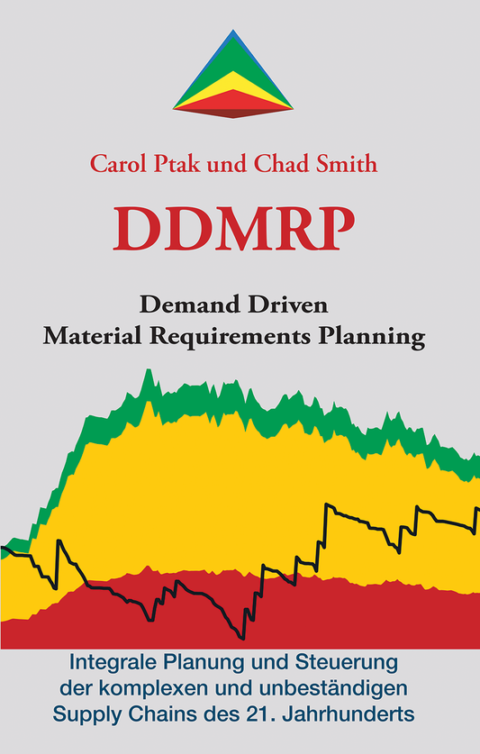 Vorderseite des Buches "Demand Driven Material Requirements Planning" (deutsche Ausgabe) von Carol Ptak und Chad Smith